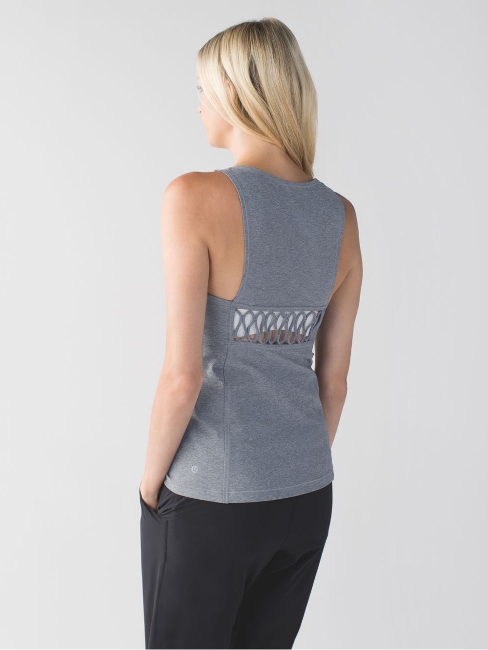 Lululemon Sweaty or Not Gray Women's Athletic Tank Top with Back Cutout
